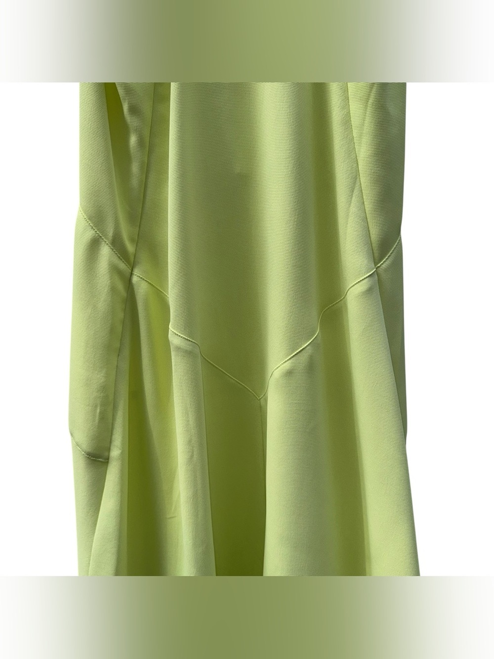 PROENZA SCHOULER White Label Plunging Shoulder Tie V-Neck Midi Dress Celery Sz 8 - Picture 12 of 16